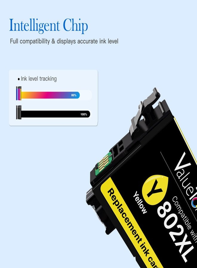Valuetoner خرطوشة حبر معاد تصنيعها من Valuetoner بديلة لطابعات Epson 802XL و 802 XL و T802XL و T802 XL للاستخدام مع طابعات Workforce Pro WF-4720 و WF-4730 و WF-4734 و WF-4740 و EC-4020 و EC-4030 و EC-4040 (عبوة من 4 خراطيش) - Image 3